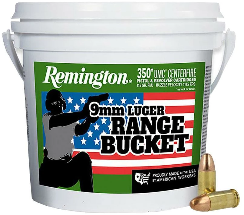 Remington UMC "Range Bucket" Ammunition 9mm Luger 115 grain 350 count