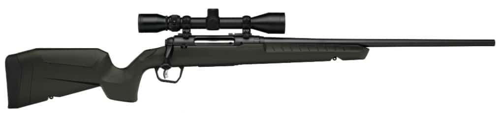 Savage Axis 2 XP 7mm-08 Remington 22 inch OD green synthetic stock rifle with mounted 3-9x40 scope
