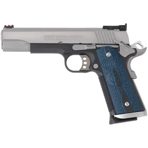 Colt Gold Cup Trophy 1911 .45 ACP 5-inch two-tone pistol with blue G10 grips