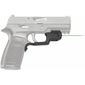 Crimson Trace LG-420G Laserguard green laser sight for Sig P320 on black polymer housing