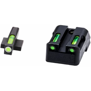 HiViz KBN321 LiteWave H3 Sight Set for Kimber 1911 Green Tritium White Outline Front Sight-Green Fiber Optic Rear Sight