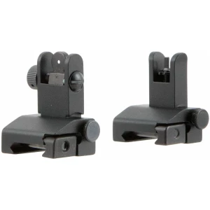 TacFire IS002 Pop Up Iron Sights/Spring Loaded Black Anodized Flip Up for AR-Platform