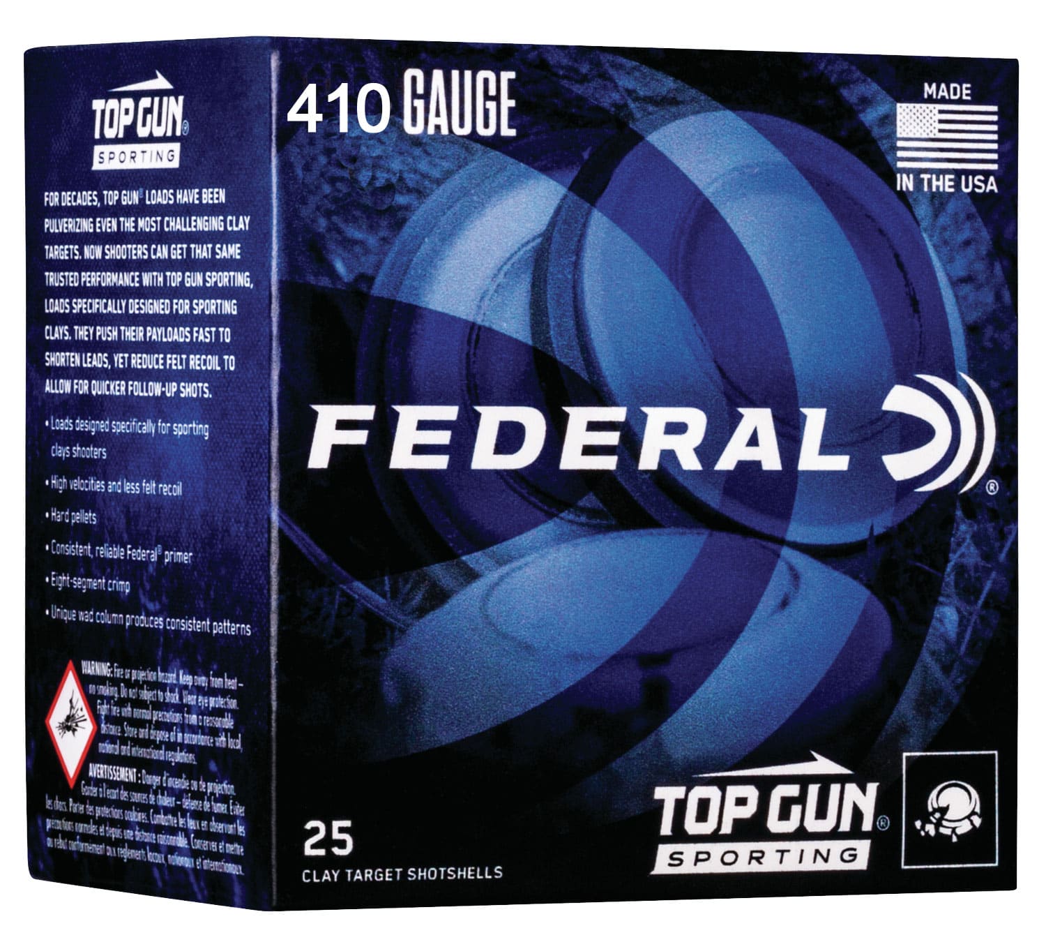 Federal Top Gun .410 Bore 2.5 inch 1/2 oz #9 Shot 25ct box