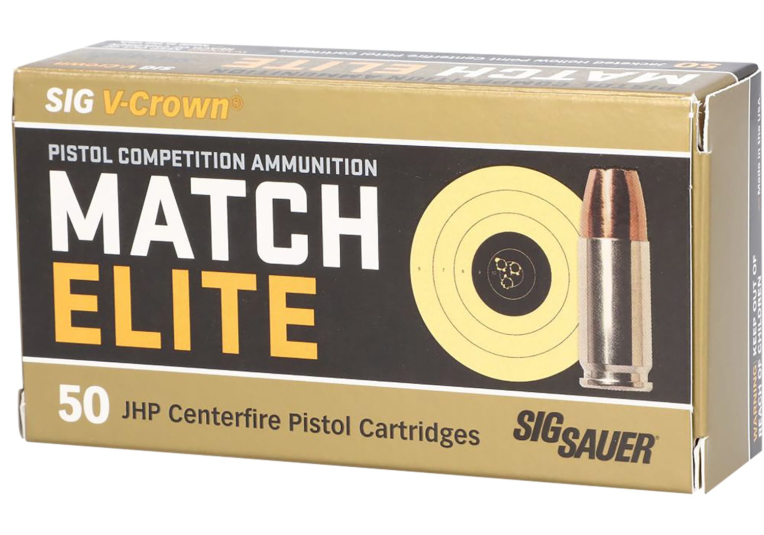 Sig Sauer Match Elite Competition 9mm 147gr V-Crown JHP 50rd box product image