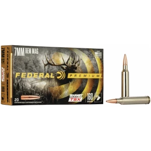 Federal Premium 7mm Rem Mag 160 gr Barnes TSX ammunition 20-count box