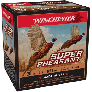 Winchester Super-X Super Pheasant 20ga 3in 1-1/4 oz size 4 shotshell box