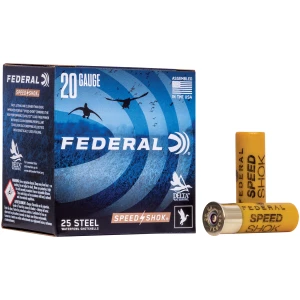 Federal Speed-Shok 20ga 2.75in 3/4oz #6 steel shotshell 25rd box