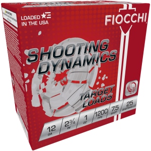 Fiocchi Shooting Dynamics 12ga 2.75in 1oz #7.5 shotshell box 25 rounds