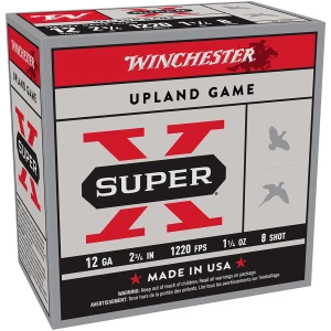 Winchester Super-X Upland 12 GA 2.75" 1-1/4 oz #8 shotshell box