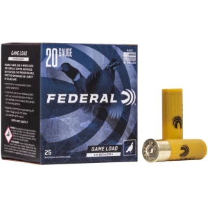 Federal Game-Shok Hi-Brass 20ga 2.75 in 1 oz #4 lead shot — 25 round box