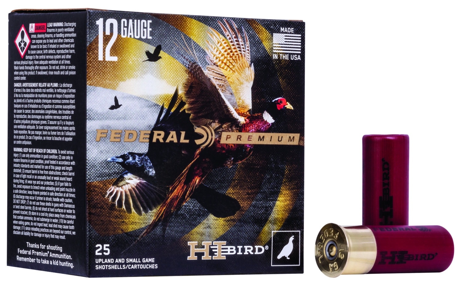 Federal Hi-Bird 12ga 2-3/4" 1-1/8 oz #7.5 shot - 25rd box