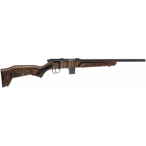 Savage 93 Minimalist .22 WMR rifle 18 inch matte black threaded barrel brown laminate stock
