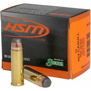 HSM Pro Pistol .454 Casull 300 gr JSP ammunition 20rd box