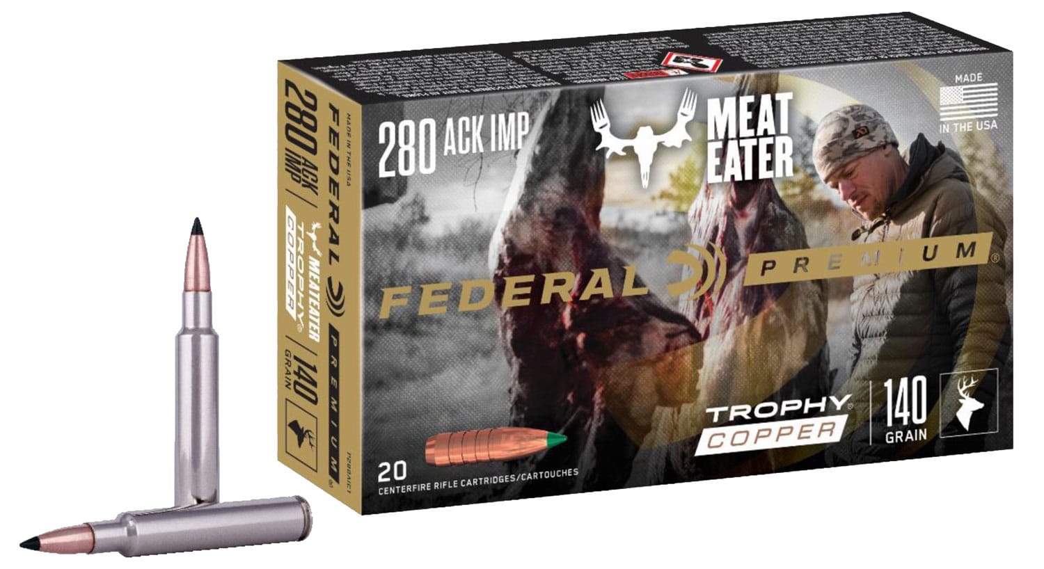 Federal Premium Terminal Ascent .280 Ackley Improved 140 gr Trophy Copper ammunition 20/box