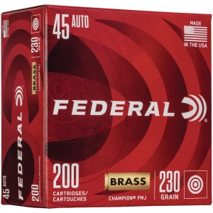 Federal Champion .45 ACP 230 gr FMJ 200-count box of training ammunition