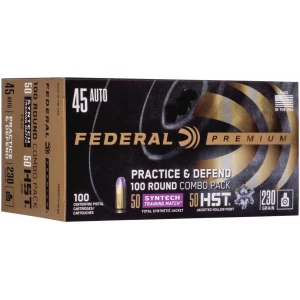 Federal Practice & Defend .45 ACP 230 gr HST JHP and Syntech TSJ 100-count box
