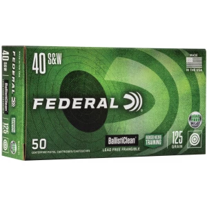 Federal Ballisticlean .40 S&W 125 gr frangible handgun ammunition box, 50-count