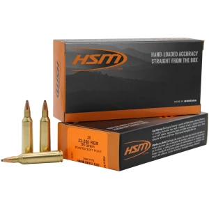 HSM Varmint 22-250 Remington 55 gr Soft Point ammunition 20-count box