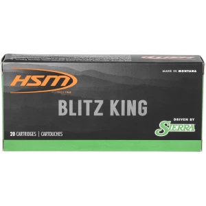 HSM 22-250 Rem 55 gr Sierra BlitzKing ammunition 20 rd box