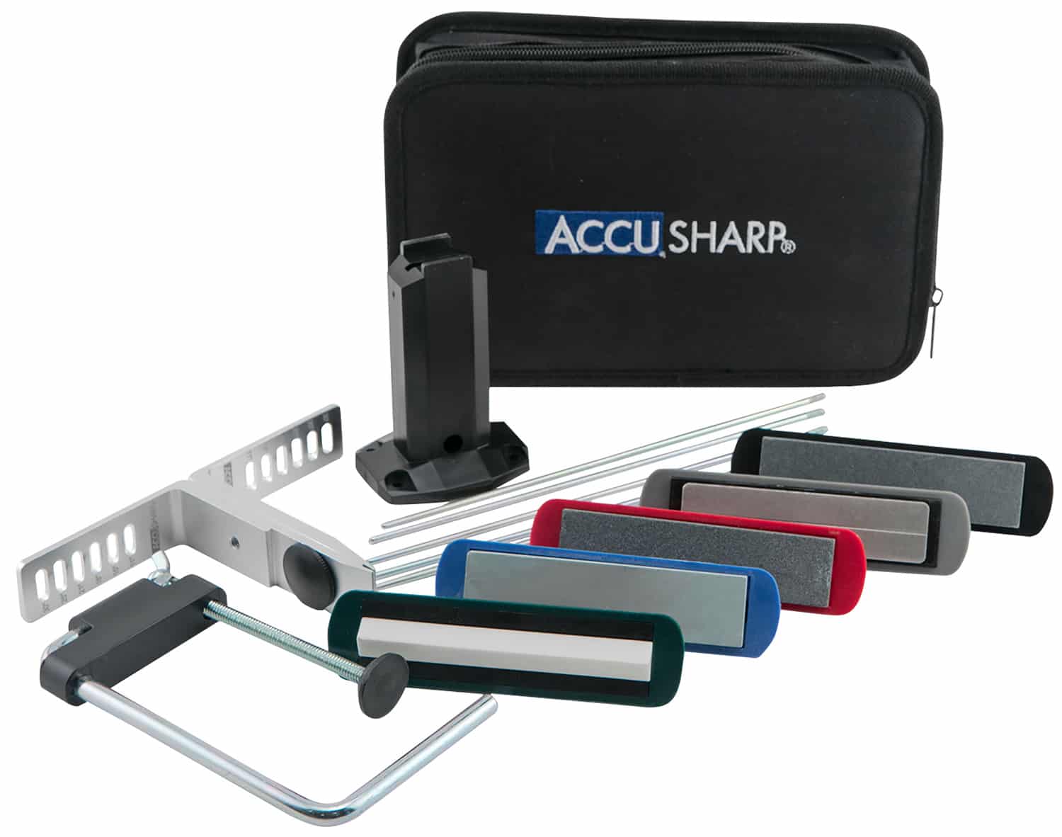 AccuSharp 059C 5-Stone Precision Set Extra Coarse/Coarse/Medium/Fine/ Ultra-Fine Diamond, Alumina, Ceramic Sharpener Multi Color