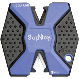 AccuSharp 334CD SharpNEasy 2-Step Sharpener Hand Held Fine/Coarse Ceramic Stone Sharpener Plastic Handle Black/Blue 24