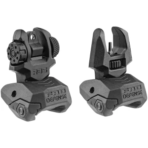 FAB Defense FXFRBS Front/Rear Folding Back-Up Sights  AR-15/ M16/ M4 Low Profile Dual Aperture Rear Sight Black Polymer and Metal