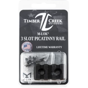 Timber Creek Outdoors M-LOK 3 Slot Picatinny Rail, black anodized, CNC-machined aluminum