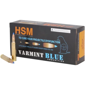 HSM Varmint Blue .223 Rem Sierra BlitzKing 20-round box of ammunition