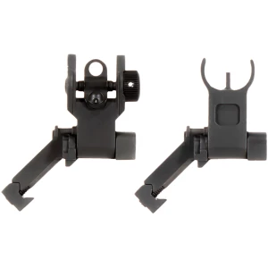 Aim Sports MT45FS AR Low Profile 45 Degree Flip-Up Sight Set Black Anodized 45 Degree Low Profile for AR-15