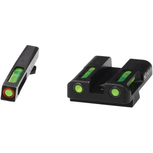 HiViz GLN525 LiteWave H3 Sight Set for Glock Green Tritium Orange Outline Front Sight-Green Fiber Optic Rear Sight