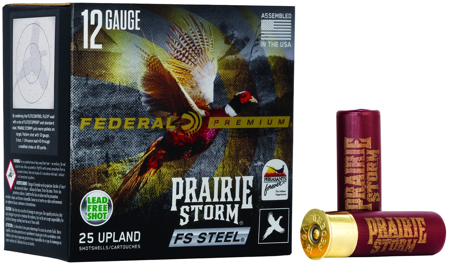 Federal Prairie Storm FS 12ga 3" 1-1/8oz #4 FS steel shotshells box image