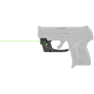 Viridian E-Series green laser sight mounted on Ruger LCP II, black finish