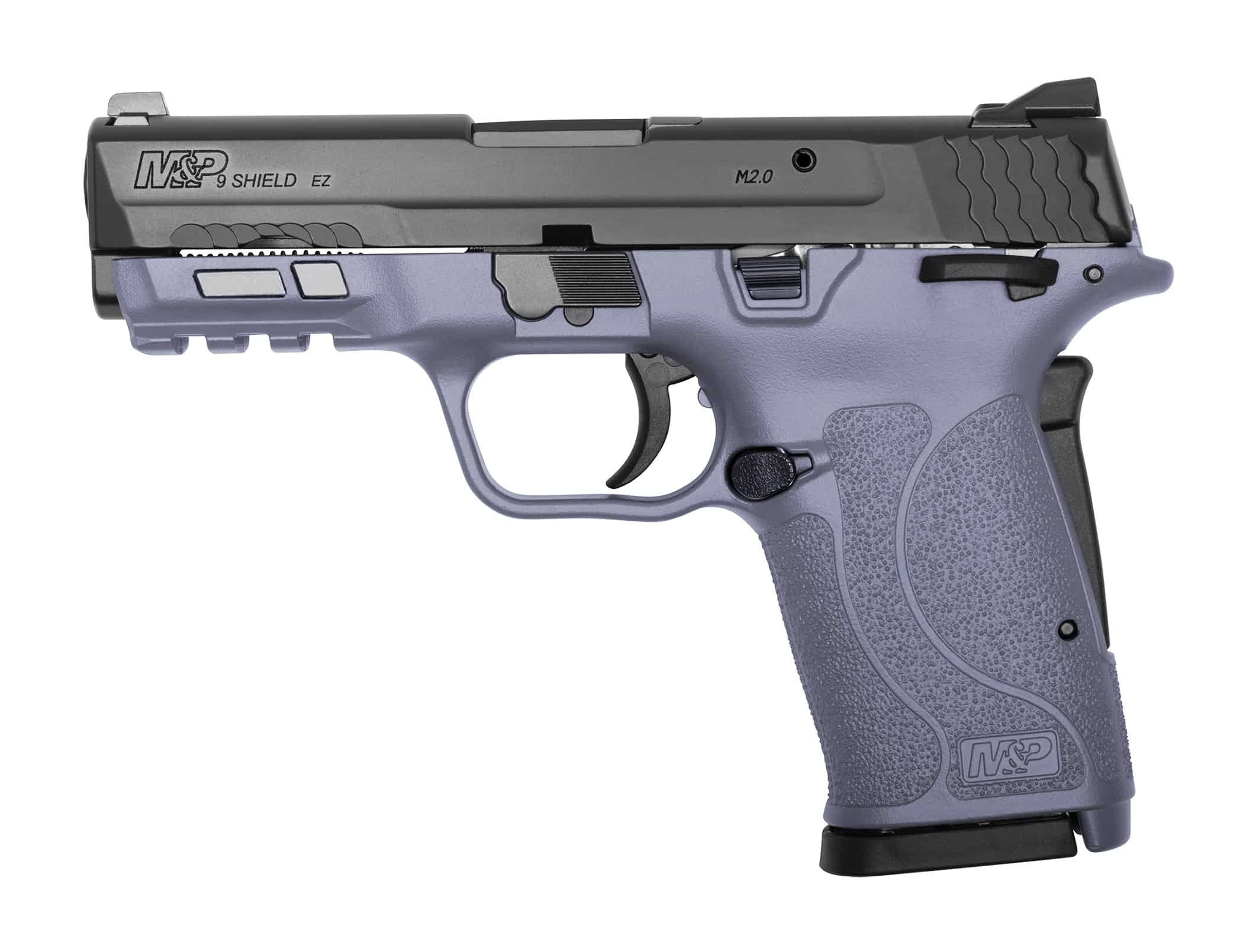 Smith & Wesson M&P9 Shield EZ 9mm pistol with orchid polymer frame and stainless steel slide