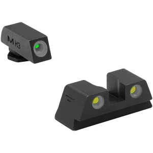 Meprolight USA 102203201 Tru-Dot  Green Tritium White Outline Front Sight-Yellow Tritium White Outline Rear Sight Glock 42/43/43X/48