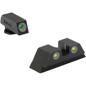 Meprolight USA 102223201 Tru-Dot  Green Tritium White Outline Front Sight-Yellow Tritium White Outline Rear Sight Glock 10 MM/.45ACP