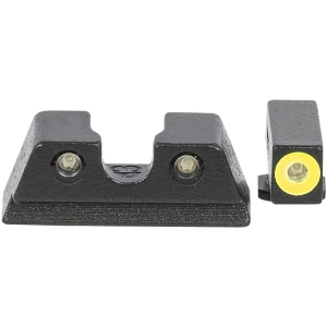Meprolight USA 402203121 Hyper-Bright  Green Tritium Yellow Outline Front Sight-Green Tritium Black Outline Rear Sight Glock 42/43