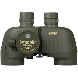 Steiner M750rc 7x50 binoculars in green rubber armor with compass and ranging reticle