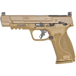 Smith & Wesson M&P9 M2.0 Optics Ready 9mm 5 inch Flat Dark Earth pistol with two 17-round magazines