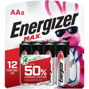 Energizer E91MP8 AA Max 1.5V Alkaline Batteries 8-Pack