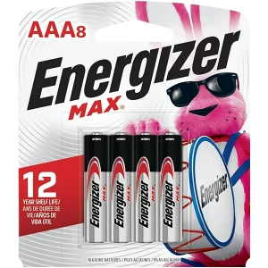 Energizer Max AAA alkaline batteries 8-pack black and silver packaging