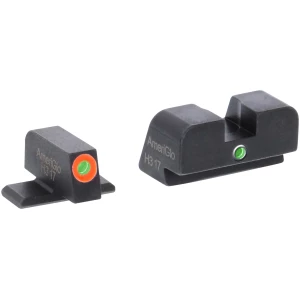 AmeriGlo SG201 i-Dot Sight Set for SIG Sauer  Green Tritium Orange Outline Front Sight-Green Tritium Rear Sight