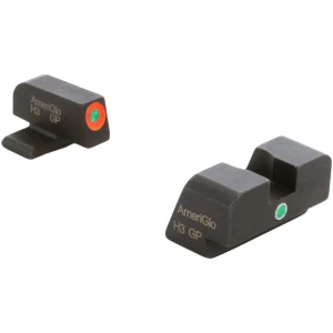 AmeriGlo XD201 i-Dot Sight set for Springfield Armory XD  Green Tritium Orange Outline Front Sight-Green Tritium Rear Sight