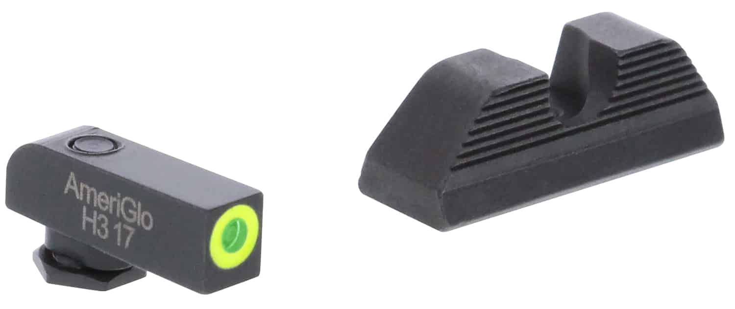 AmeriGlo GL352 Protector Sight Set for Glock Green Tritium LumiGreen Outline Front Sight-Black Serrated Rear Sight