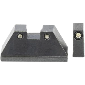 AmeriGlo GL813 Optic Compatible Sight Set for Glock  XL Tall Green Tritium Black Outline Front Sight-Green Tritium Black Outline Rear Sight