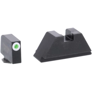 AmeriGlo GL411 Optic Compatible Sight Set for Glock  XL Tall Green Tritium White Outline Front Sight-Green Tritium Black Rear Sight