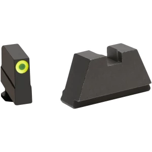 AmeriGlo GL691 Optic Compatible Sight Set for Glock  3XL Tall Green Tritium Lumigreen Outline Front Sight-Black Rear Sight