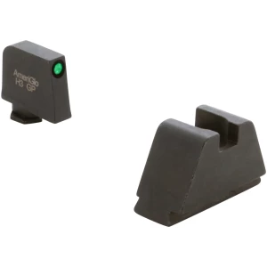 AmeriGlo GL811 Optic Compatible Sight Set for Glock  3XL Tall Green Tritium Black Outline Front Sight-Black Rear Sight