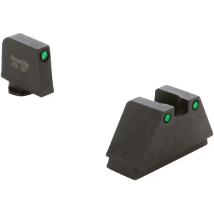 AmeriGlo GL815 Optic Compatible Sight Set for Glock  3XL Tall Green Tritium Black Outline Front Sight-Green Tritium Black Outline Rear Sight