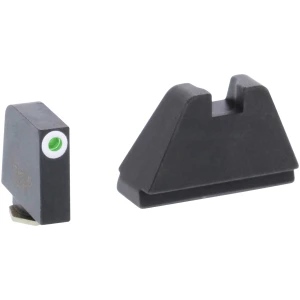 AmeriGlo GL482 Optic Compatible Sight Set for Glock  5XL Tall Green Tritium White Outline Front Sight-Black Rear Sight