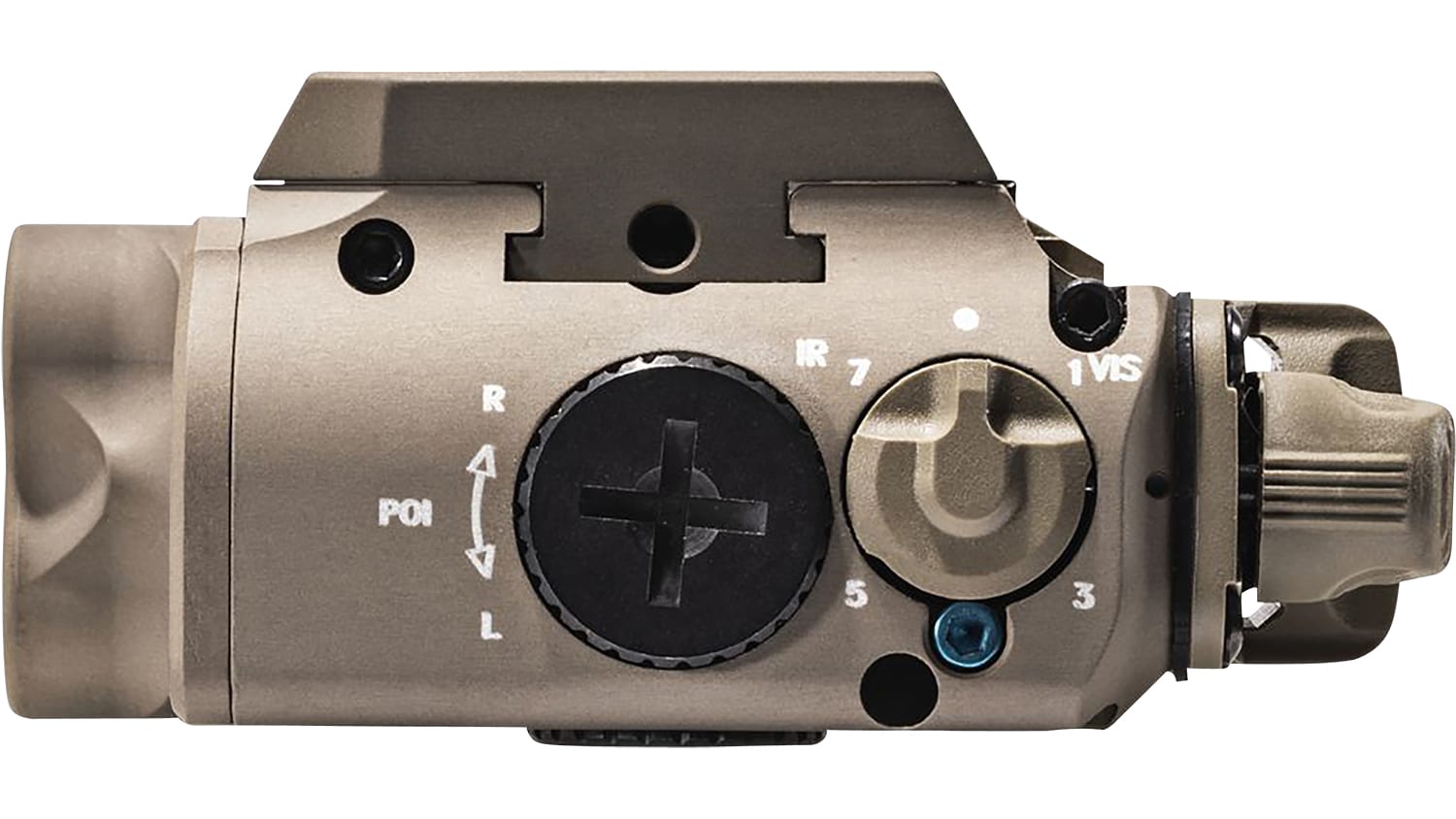 SureFire XVL2-IRC tan weaponlight with 400-lumen white LED, 300mW IR illuminator, and green laser